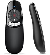 Presentation Clicker w Laser Pointer Presenter Clicker w Hyperlink Volume Control, 2.4GHz PPT Cli...