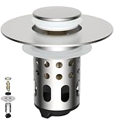 Universal Metal Bathroom Sink Drain Strainer with Limit Switch to Increase Drain Rapid, Upgraded ...