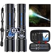 Banral Flashlights High Lumens Rechargeable - Super Bright Tactical LED Flash Light, Dimmable&Mem...
