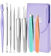TsMADDTs Blackhead Remover Tools and Ingrown Hair Tweezers, 9PCS Pimple Popper Tool Kit, Ingrown ...