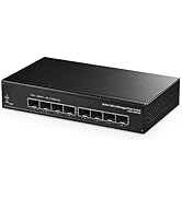 Binardat 8 Port 10 Gigabit SFP+ Managed Switch, Support 1G/10G SFP+ Module, 160Gbps Bandwidth, We...