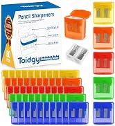 Toidgy 80 Pack Pencil Sharpeners Bulk for Kids, Double Hole Handheld Pencil Sharpener for Classro...