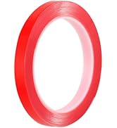 Double Sided Tape Heavy Duty 0.4'' x10 Ft Red Clear Mounting Strong Adhesive for Led Strip Lights...