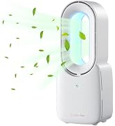 let'me Desk Fan,Portable Bladeless Fan 11.8 inch Small Personal Cooling Fan with 5 Colors Touch C...