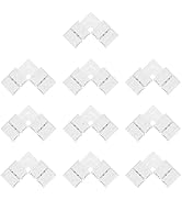 VIPMOON L-Shape 2 Pin LED Strip Light Connector 8mm 10 Pack Solderless Snap Down Connector Quick ...