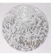 Snowkingdom Silver Disposable Placemats Set of 24 Foil Mesh 13 Inch Round Pressed Table Mates 24 ...