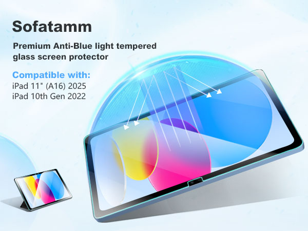 Anti Blue Light Screen Protector for iPad 11th (A16) 2025 11-inch