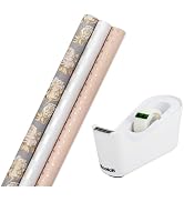 Scotch Tape Dispenser with Magic Tape and Hallmark Wedding Wrapping Paper Rolls (Includes Tape Di...