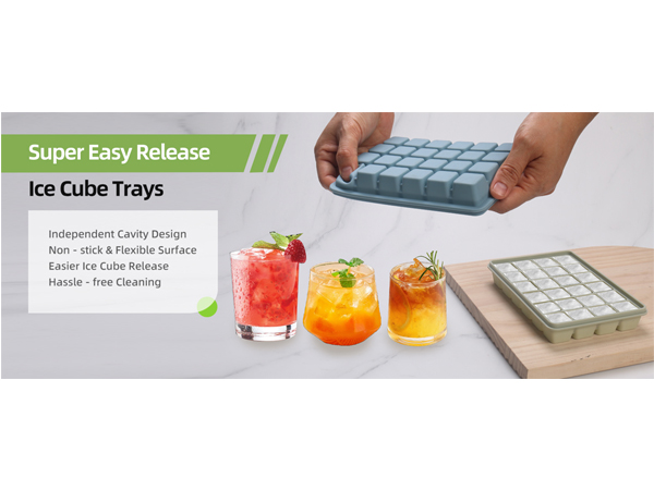 Silicone Ice Cube Trays with Lid