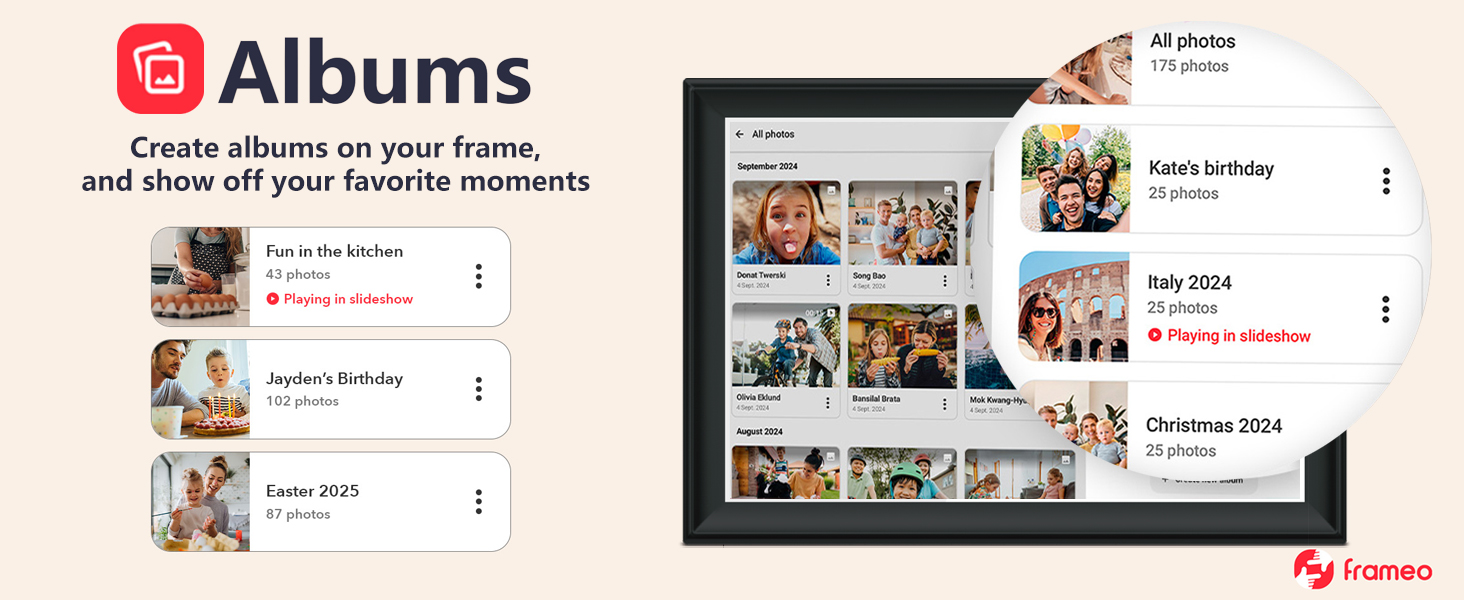 FRAMEO 10.1 Inch Smart WiFi Digital Photo Frame Digital Picture Frame Digital Calendar