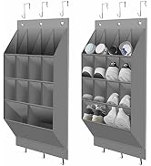 KLEVERISE 2 Pack Over the Door Shoe Organizer Hanging Shoe Rack Hanger Shoe Holder with 3 Hooks f...