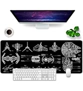 Black Gaming Mouse Pad Large Mouse Pad XL Desk Mat 31.5x11.8x0.12 inch Large Desk Pad Design Keyb...