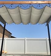 PATIO Pergola Shade Cover for Deck Patio Backyard Canopy Shade Awnings Retractable Slide Wire U S...
