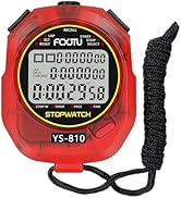 FCXJTU Sports Stopwatch Timer, 10 Lap/Split Memory Digital Stopwatch Countdown Timer with 12/24 H...