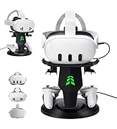 Lampelc VR Charging Stand for Quest 3/Quest 3S, Quest 2 Headset, Controllers and VR Accessories, ...