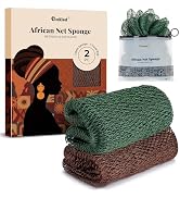CORATED African Net Sponge Authentic, Shower Loofah Exfoliating Bath Sponge, Body Scrubber for Wo...