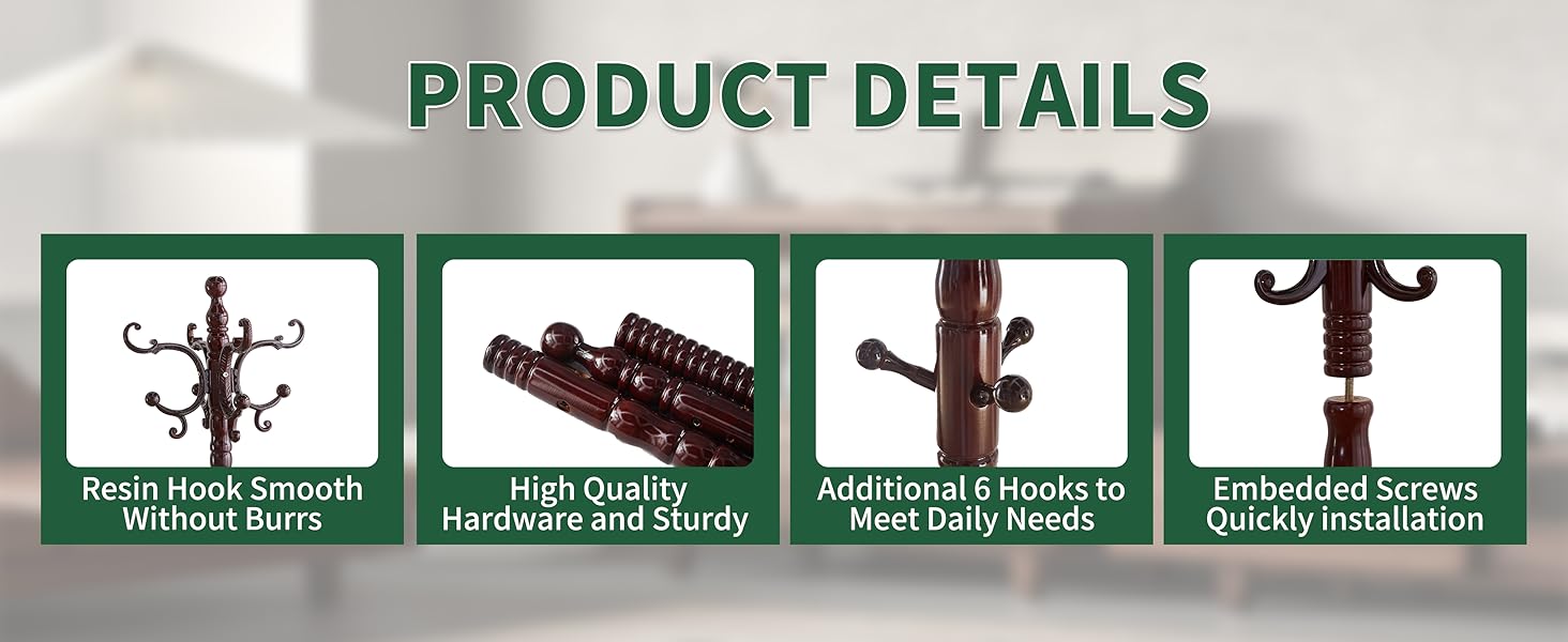 wooden coat rack stand