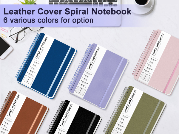 Purple Lined Spiral Journal Notebook with 160 Pages, 8×5.7in, A5 Spiral Notebook