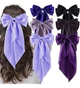 hisial 6Pcs Large Bows Hair Clips for Women Girls Long Tail Hair Ribbon Silky Satin Barrettes Coq...