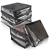 Heonay Clear Zippered Storage Bags Plastic Sweater Storage Bags with Zipper 6 Packs Clothing Orga...