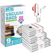 Travel Vacuum Storage Bags with USB and TYPE C Pump, 9 Pack Carry-On Size Compression Packing Bag...