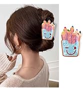1PCS Blue Pink Back to School Hair Clips with Pencil Case Pattern Hair Claw Clips Non-slip Jaw Cl...