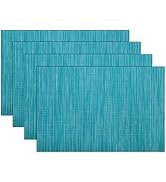 SHACOS Woven Vinyl Placemats Set of 4 Wipe Clean PVC Heat Resistant Place Mats Durable Waterproof...
