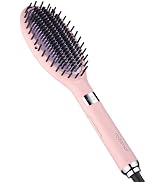 Rozamor Ionic Hair Straightener Brush, Ceramic Straightening Brush with LCD | 6 Temp Settings, Au...
