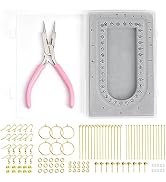 INDIVSHOW Jewelry Making Supplies, Round Nose Pliers Bead Plate Jewelry Making Kit for Jewelry Br...