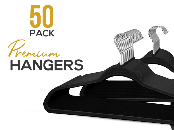 Velvet hangers 50 pack slim black hangers non slip hangers closet organization space saving hangers