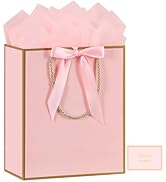 JMANNI Gift Bag, 1PCS Gift Bags Large with Ribbon and 1 Greeting Cards 2 Tissue Paper, Portable P...
