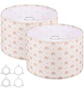 PATIKIL Drum Lamp Shades for Table Lamps 12"x12"x8" Linen Lampshade Set of 2 Easy Assembly Lamp S...