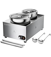CAMMOO 20qt 2-in-1 Electric Soup Warmer and Steam Table Food Warmer, 1200W Stainless Steel Bain M...