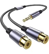 MOSWAG 3.5mm to RCA Cable 1 Pack,3.5mm Male to 2 RCA Female Headphone Jack to RCA Stereo Audio Ad...