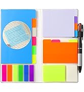 Hommie Updated Transparent Sticky Note Pads with Color Ballpoint Pen, Clear Sticky Tabs Transluce...