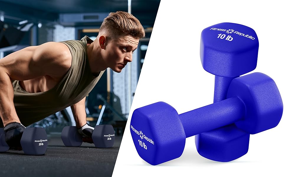 20lb 15lb lb neoprene hex easy grip anti slip roll workout dumbbells weights pairs home gym set