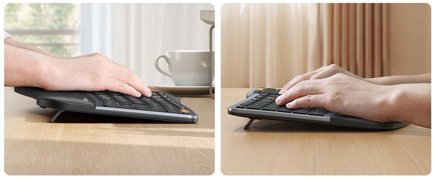 Full Size Backlit Wireless Ergonomic Keyboard