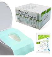 ??TenFan Disposable Toilet Seat Covers - 70-Pack Waterproof XL Travel Pack, Adhesive Secure Fit f...