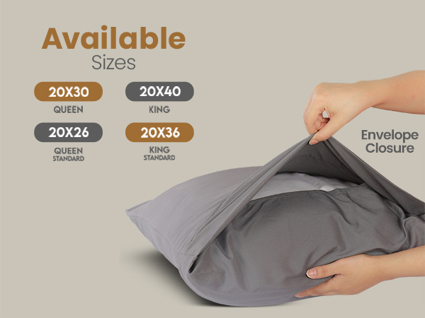 pillowcases, grey pillow cases, grey pillow cases set of 2, king pillow cases set of 2, pillow cases