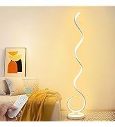BESKETIE Spiral LED Floor Lamp, 40W Dimmable Floor Lamps for Living Room with Remote Control, Ste...