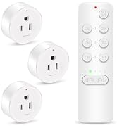 Greencycle Remote Control Outlet with Timer,Remote Control Outlet Plug 3 Packs,15A 1500W LED for ...
