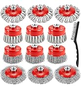 SBGGRL 13-Pack Wire Wheel Brush for 4-1/2 Inch Angle Grinder, Heavy Duty Carbon Steel Knotted & C...