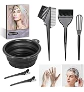 ROOHUA 8 Pcs Hair Coloring Kit - Professional Hair Dye Tools for Home Salon Use with Bowl, Brush,...