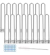 LABALPHA 16Pcs PET Plastic Test Tubes with Screw Caps for Candy Storage, Party, Bath Salt Vials, ...