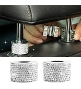 Rislobx 2PCS Magnetic Car Headrest Collars, Rhinestone Car Head Rest Collars Rings Decor, Bling C...