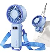 Diveblues Portable Turbo Fan, 100 Speed Handheld Fan with Strong Airflow, Foldable 4 in 1 Persona...