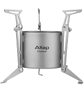 ATiAP Titanium alcohol stove with foldable stand and fire cover Portable camping backpack Hiking ...