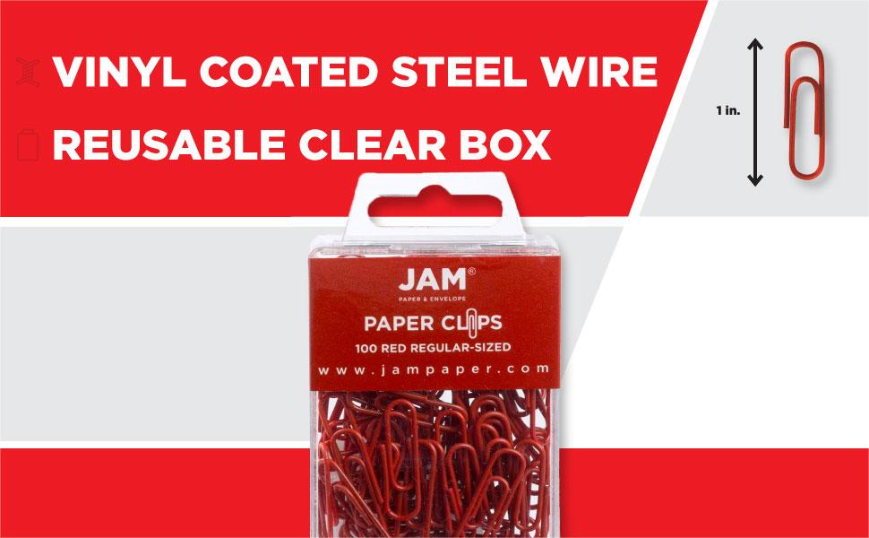 red regular 1 inch paper clips