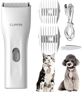 Dog Grooming Kit Clipper for Thick Coat Low Noise Cordless Cat Hair Trimmer Rechargeable Shaver P...