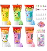 Cream Glue for DIY Crafts, 1.7oz Whipped Cream Glue Kit with 6pcs Piping Tips, 10Soft Rubber Acce...